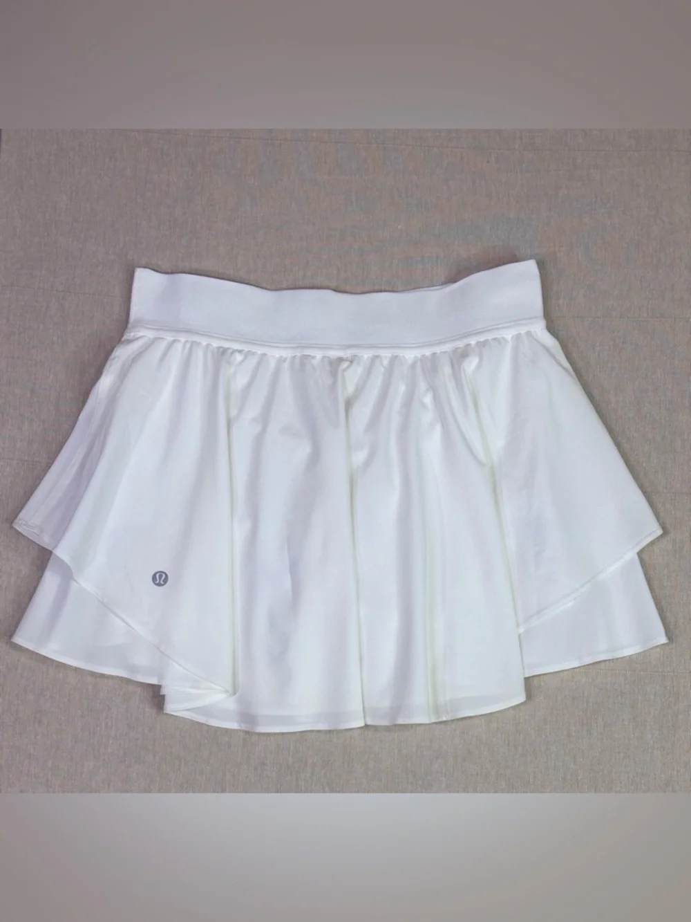 Lululemon White Tennis Skirt Skort Layered High Rise Size 6 Athletic